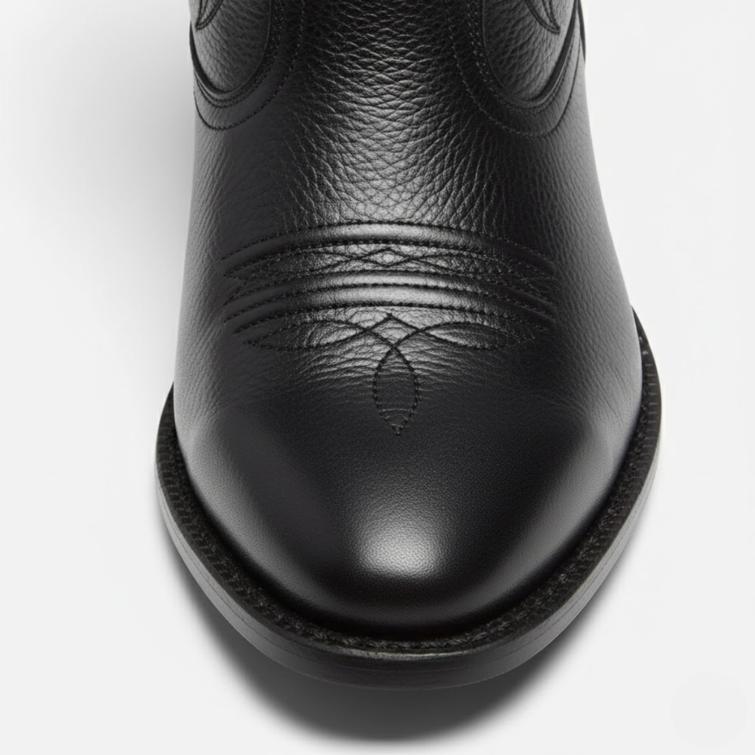 Women’s Western Knee-High Boots – Pointed Toe & Embroidered Detail