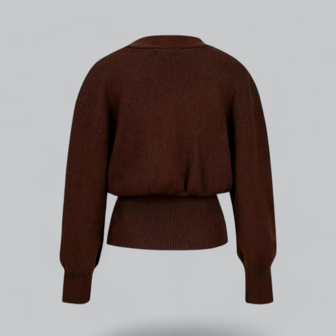 Chic V-Neck Single Breasted Women's Cardigan