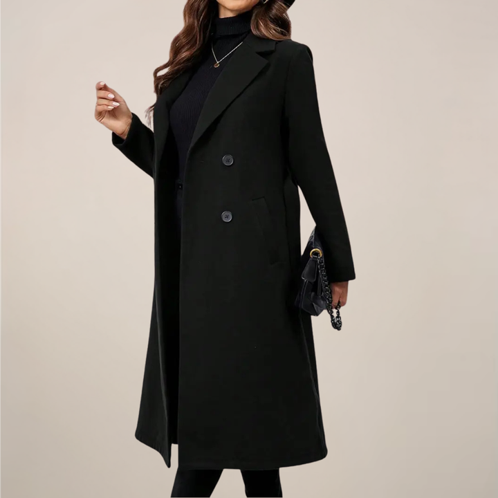 Women’s Double-Breasted Long Overcoat