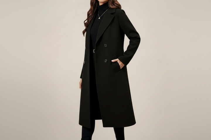 Women’s Double-Breasted Long Overcoat