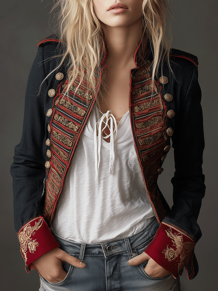 Retro Baroque Double-Breasted Embroidered Jacket